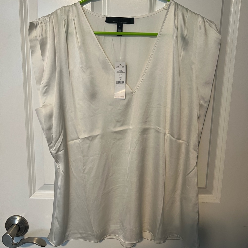 White House Black Market Cream Blouse
